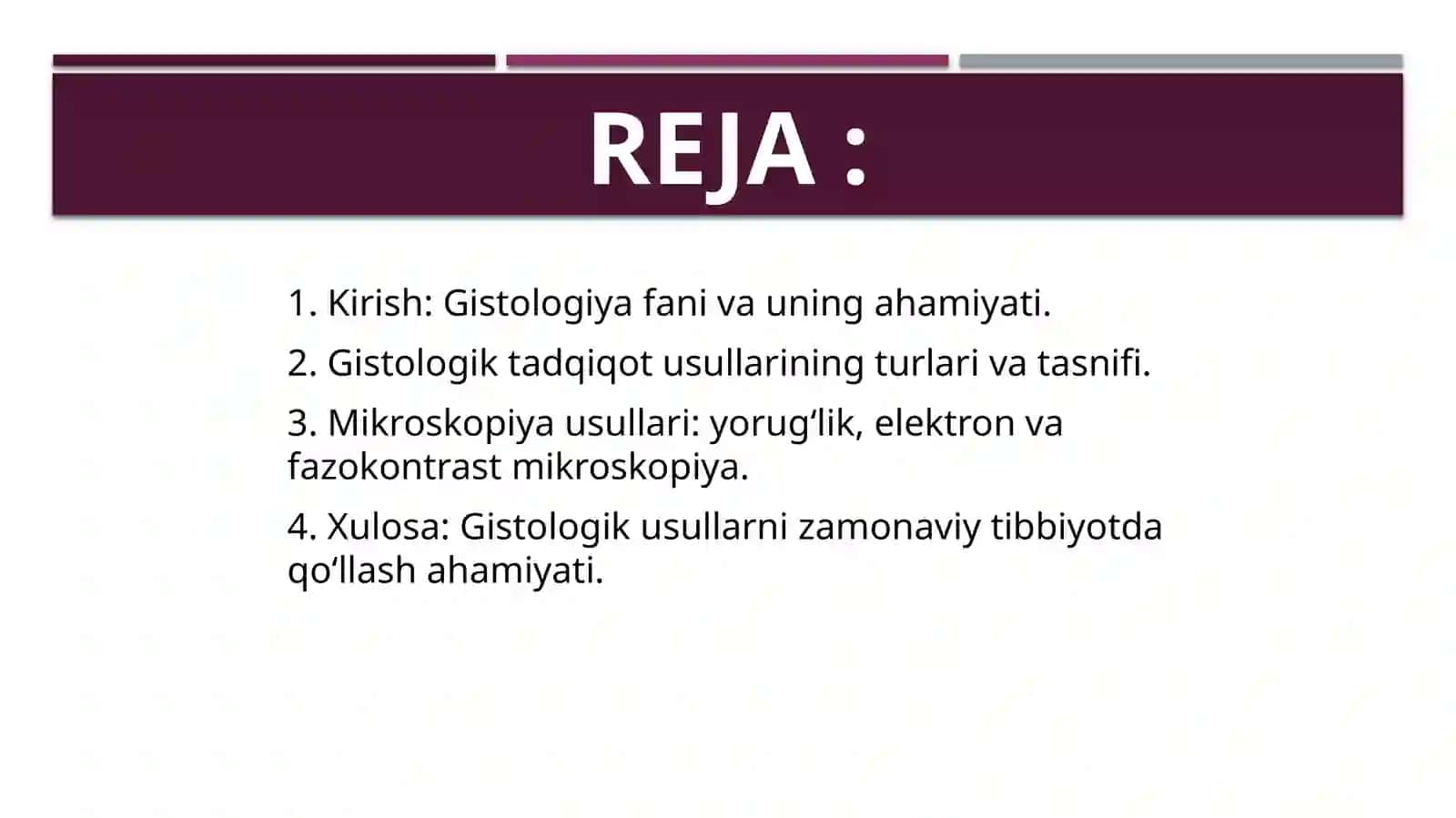 Gistologiyadaqo`llaniladigan tadqiqot usullari 2