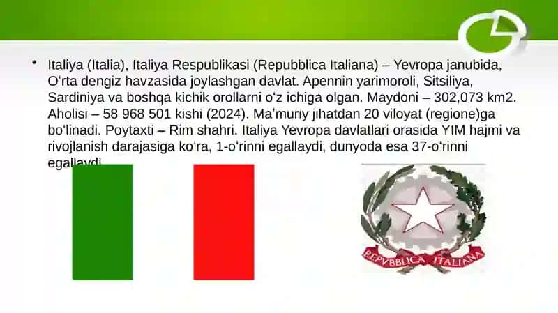 Italiya davlatining ijtimoiy sohasi 2