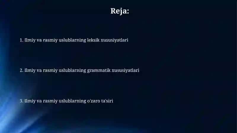 Ilmiy uslub va rasmiy-idoraviy uslublarning leksik-grammatik xususiyatlari 2