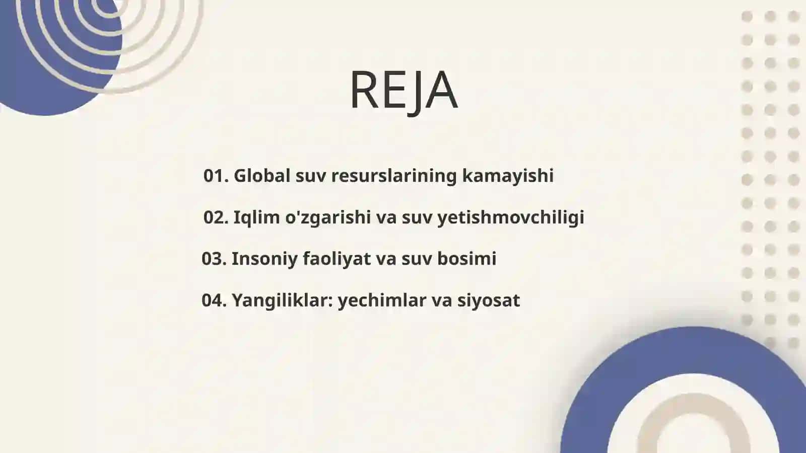 Suv tanqisligi – XXI asr muammosi 2