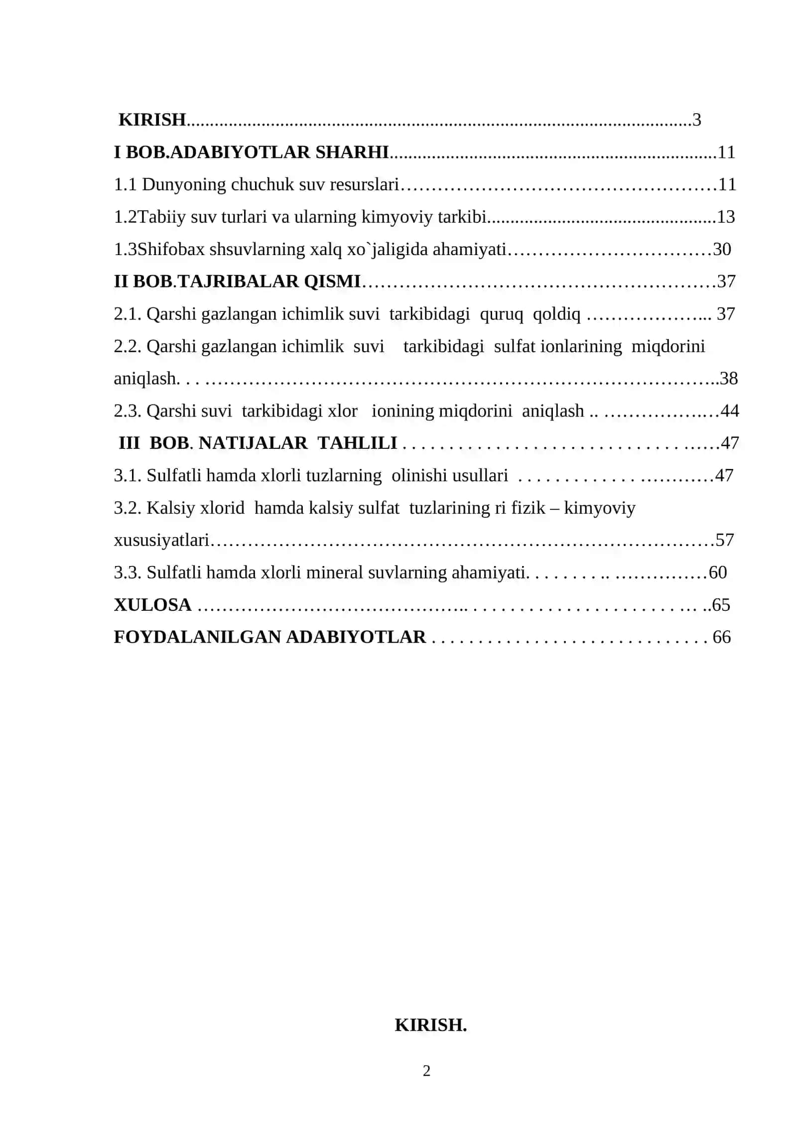 Qarshi gazlangan ichimlik suvi tarkibidagi sulfat hamda xlor ionlarini miqdorini aniqlash 2