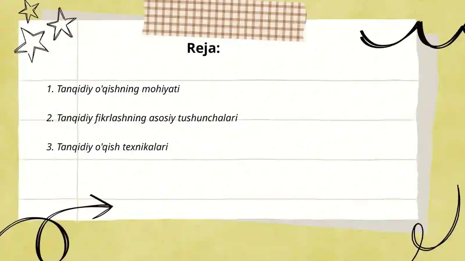 Tanqidiy o'qish va samarali amalga oshirish omillari 2