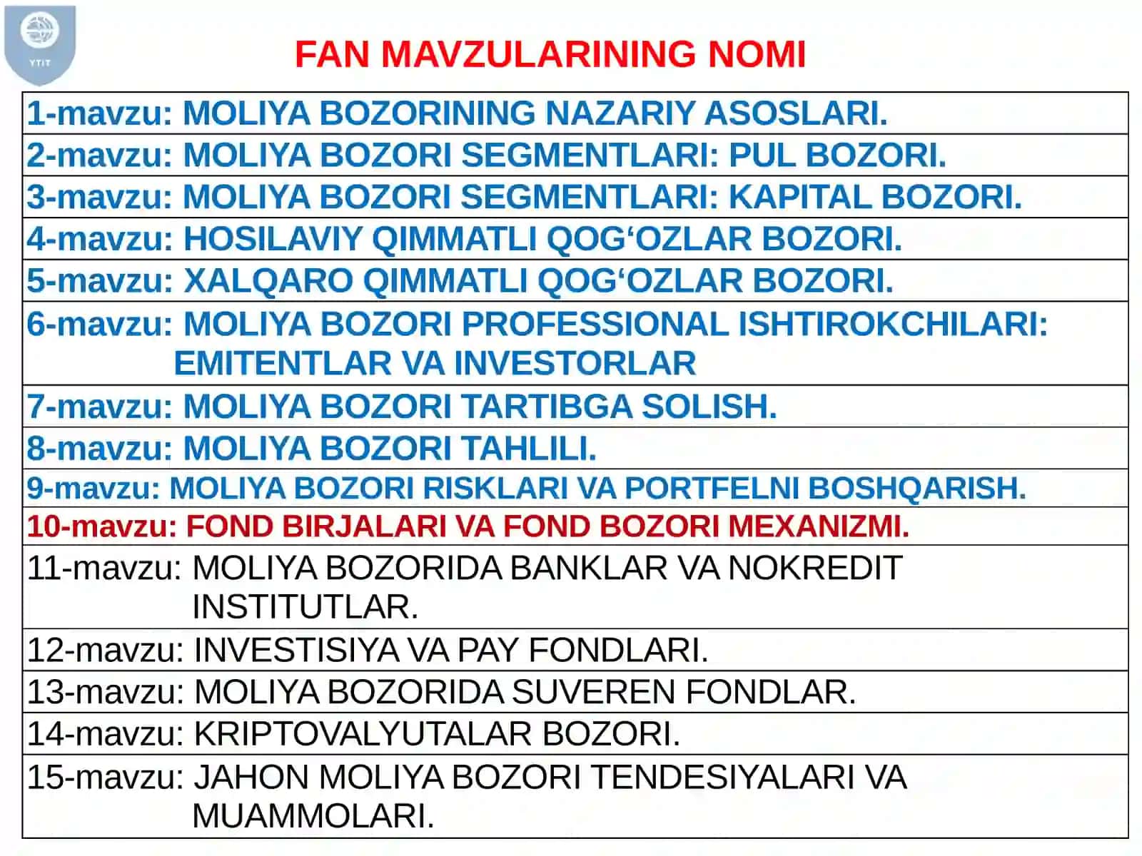 FOND BIRJALARI VA FOND BOZORI MEXANIZMI 2