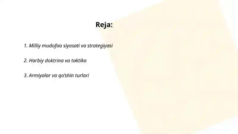 Mudofaa va harbiy soha 2