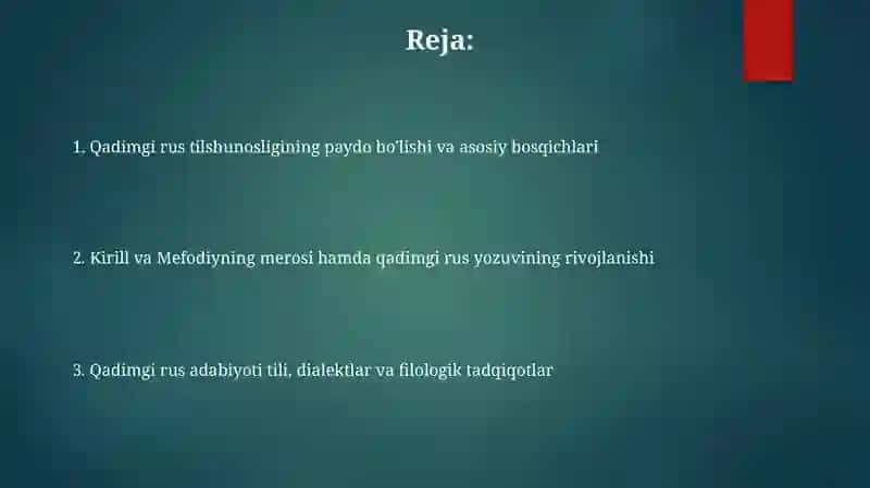Qadimgi rus tilshunosligi 2