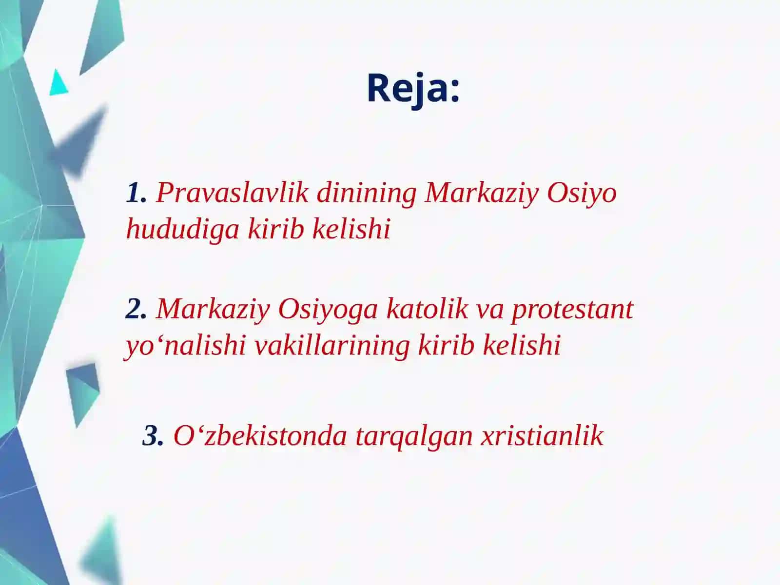 O'zbekiston Respublikasining Prezidenti Shavkat Mirziyoyevning diniy bag'rikenglik sohasida olib borgan oqilona siyosati 2