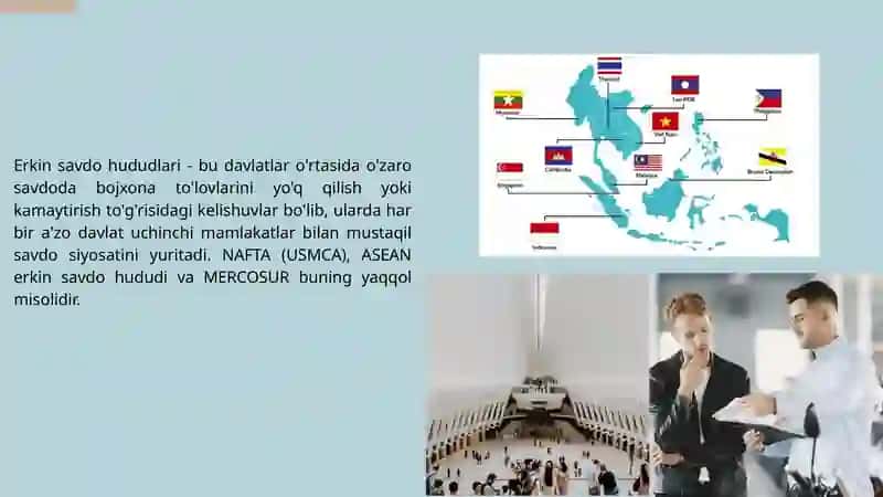 Jahon iqtisodiyoti erkin savdo hududlari va bojxona ittifoqlariiq 2