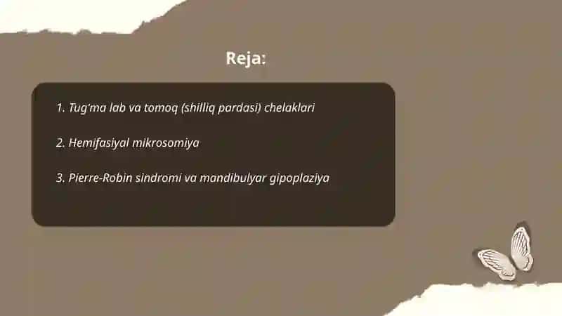Yuz jagʻ sohasi ortirilgan va tugma nuqsonlari 2