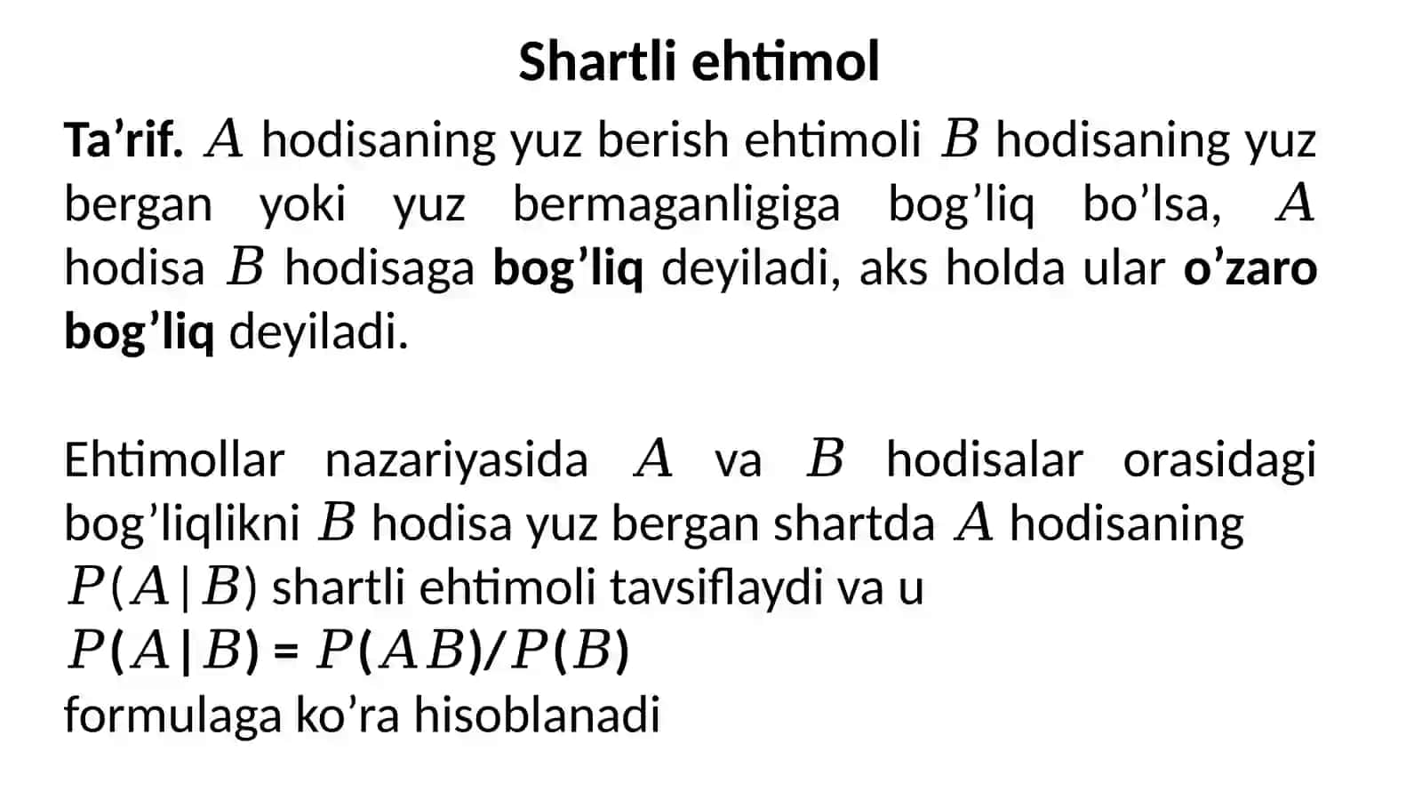 Ehtimollarni qo‘shish va ko‘paytirish tеorеmalari 2