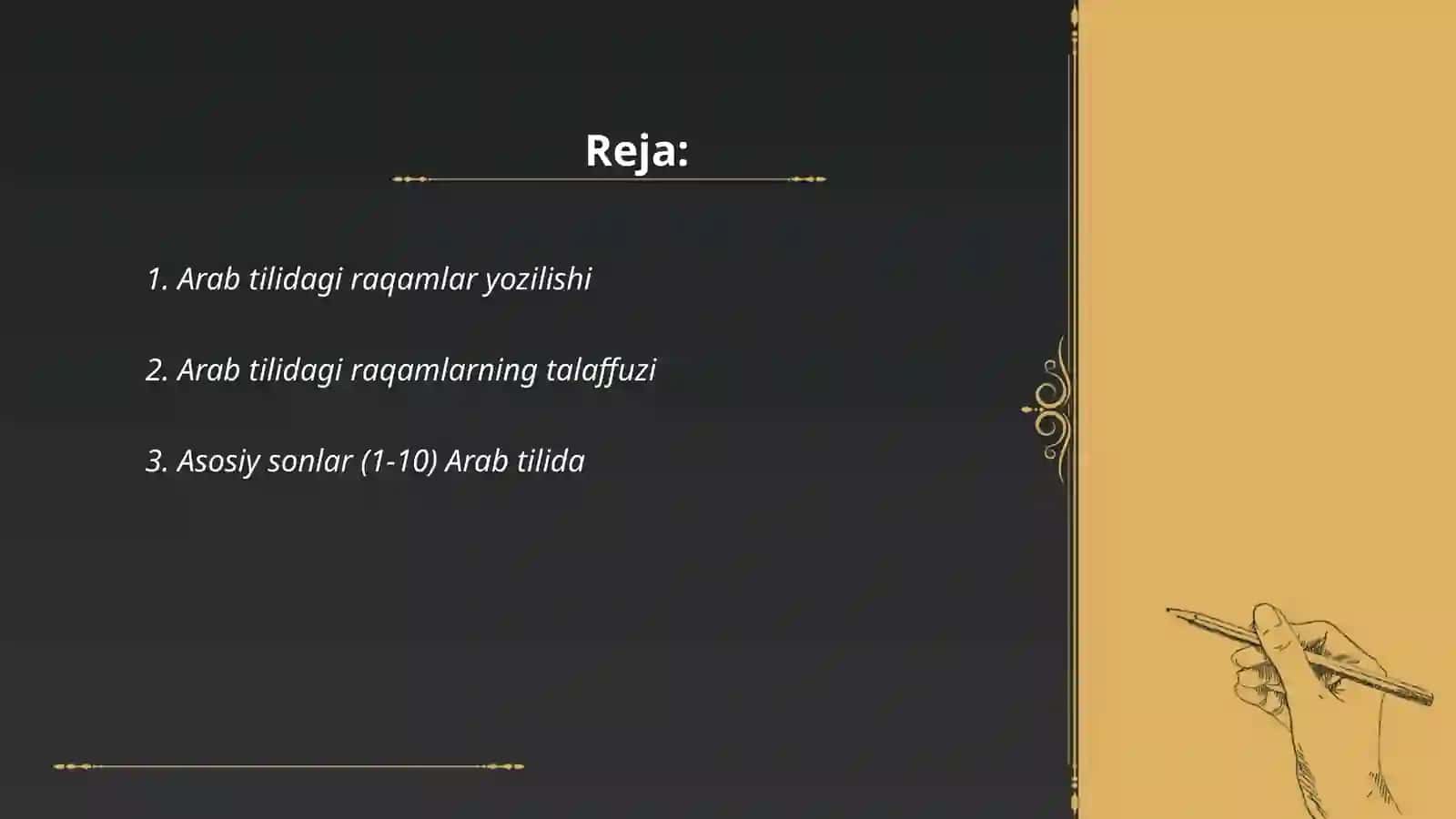 Arab tilidan raqamlar va ularning aytilish qoidalari 2