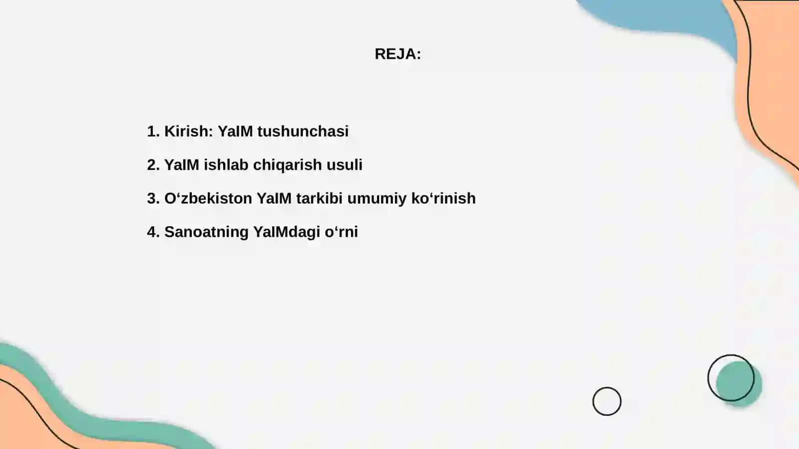 Ozbekiston respublikasida YaIM ning ishlab chiqarish tarkibi tahlili 2
