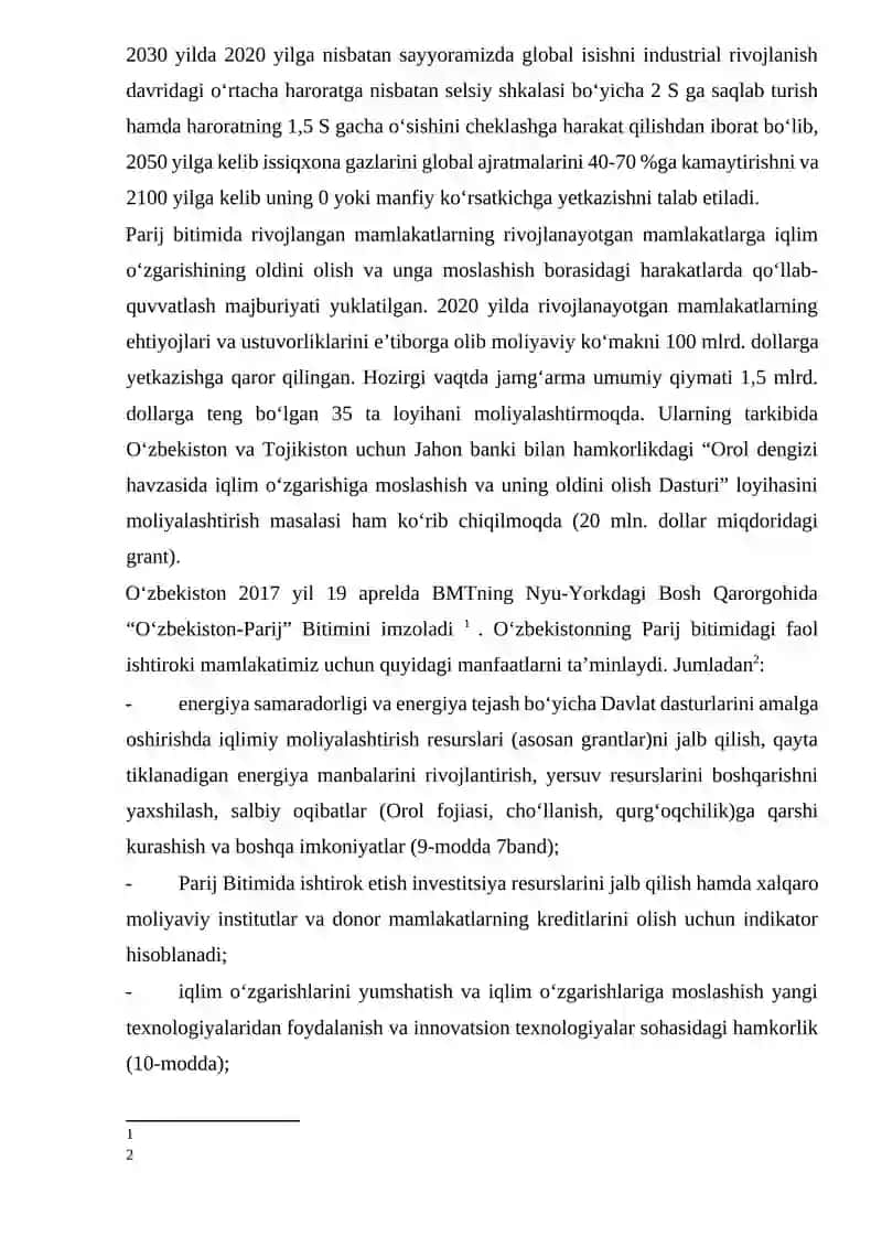 Yashil iqtisodiyotni rivojlantirish 2