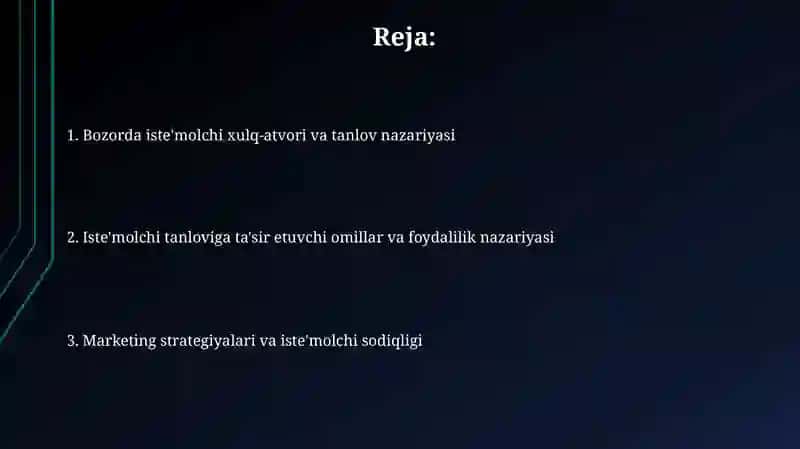 Bozordagi iste'molchilar xulq-atvori va tanlov nazariyasi 2