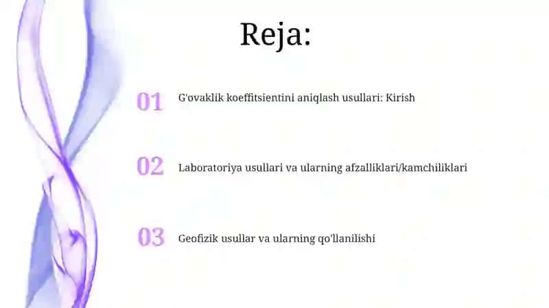 Rezervuar qatlamining g'ovaklik koeffitsientini aniqlash usullari 2