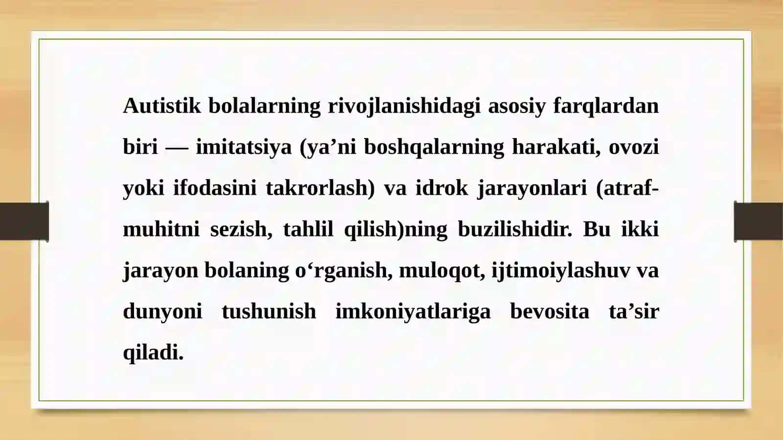 AUTIZM SPEKTORLI BOLALARNING IJTIMOIYLASHUVIDAGI QIYINCHILIKLAR 2