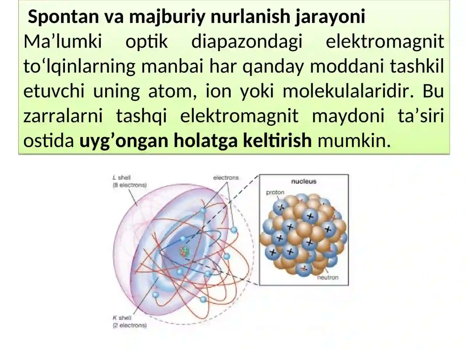 20. Sponton va majburiy nurlanish 2