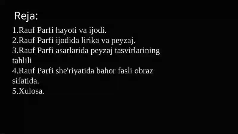Rauf Parfi ijodiga peyzaj 2