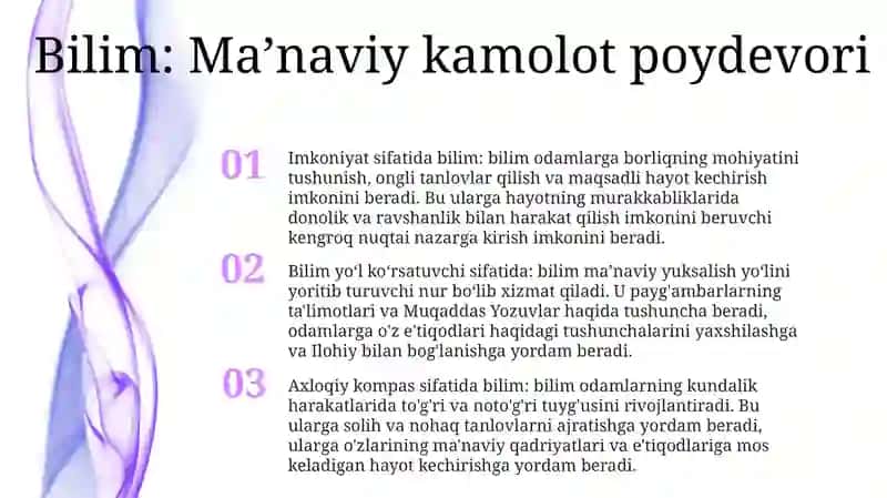 Bilim - Inson Ma'Naviy Kamoloti Omili 2