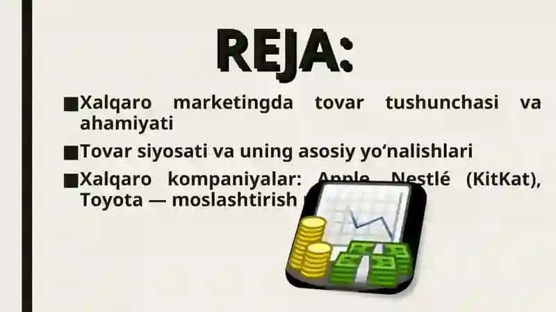 XALQARO MARKETING TIZIMIDA TOVAR VA TOVAR SIYOSATI 2