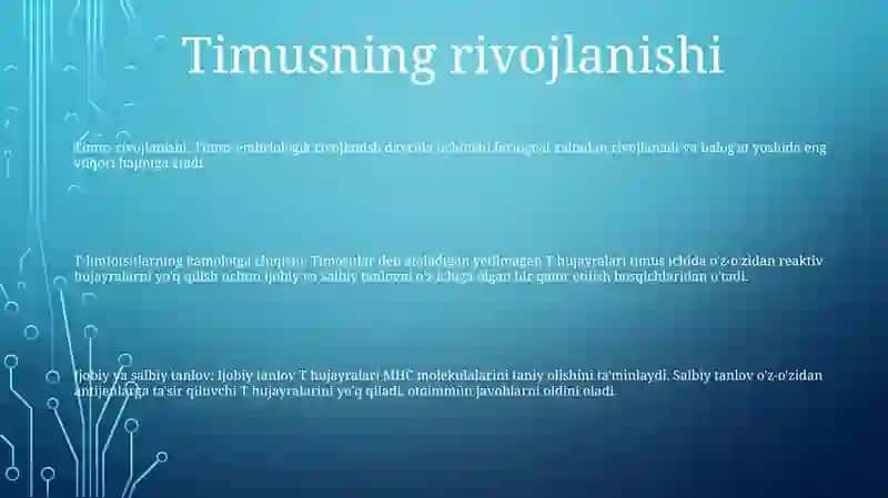 Timusdagi T Limfositlarning Yetilish Jarayoni 2
