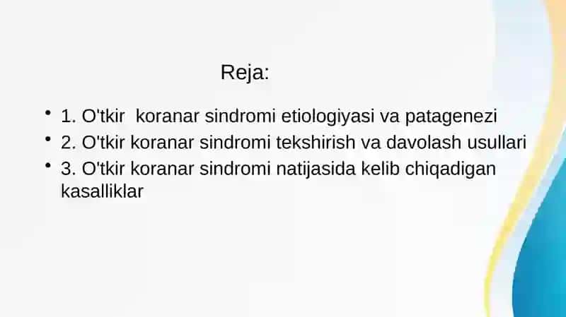 O'tkir koranar sindromi 2