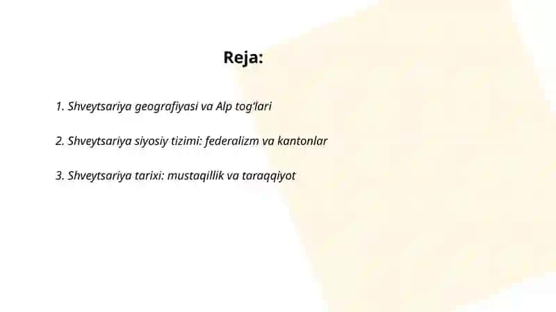 Shveytsariya davlati haqida 2