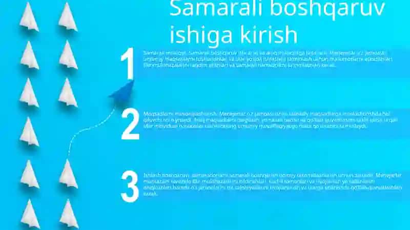 Menenjer Mehnatini Samarali Tashkil Etish 2
