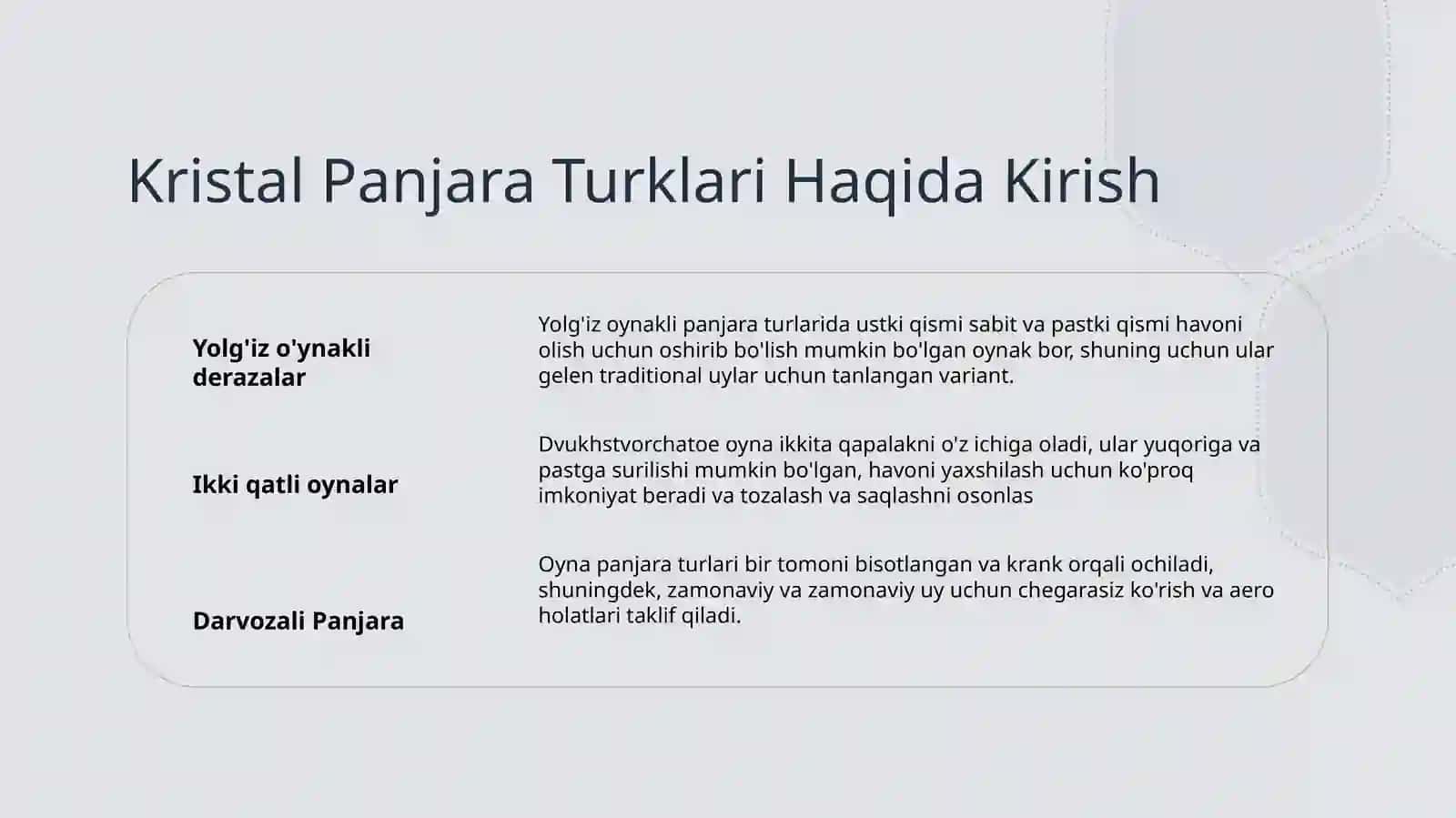 Kristal Panjara Turklari Haqida Kirish 2