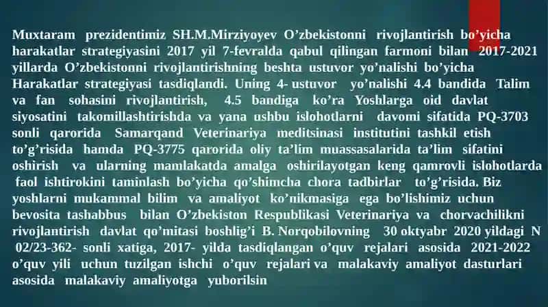Samarqand Davlat Veterinariya Meditsinasi 2