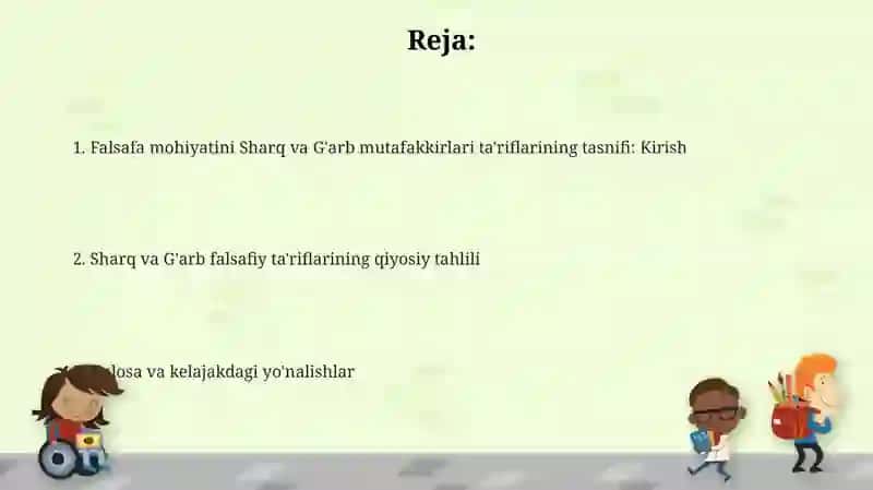 Falsafaning mohiyatiga oid sharq va gʻarb mutafakkirlari tariflarini tasniflash 2