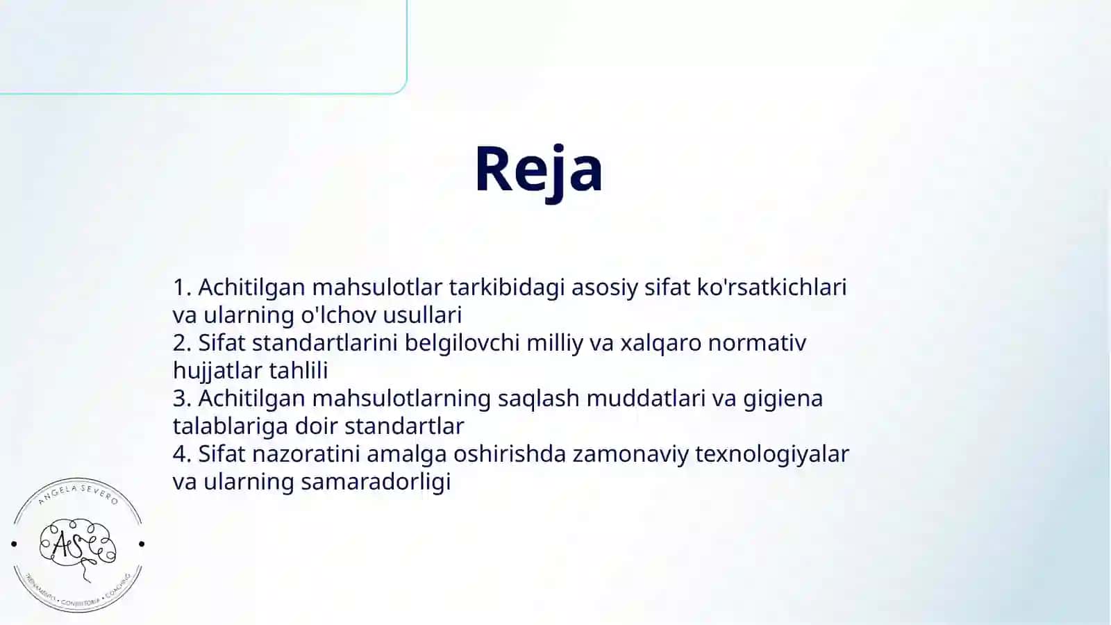 ACHITILGAN MAHSULOTLAR SIFATIGA QO‘YILGAN STANDART TALABLAR 2