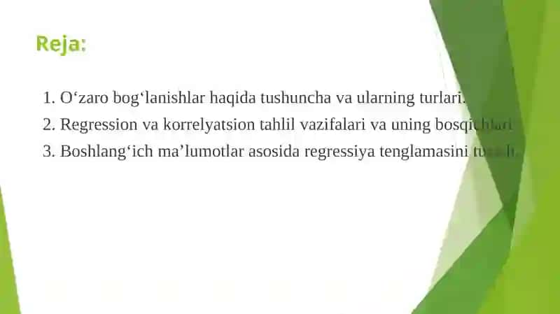 Korrelyasion va regression tahlil 2