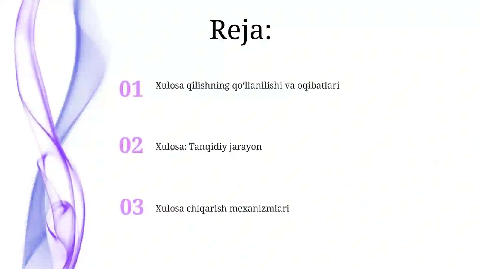 Xulosa chiqarish va fikrlash 2
