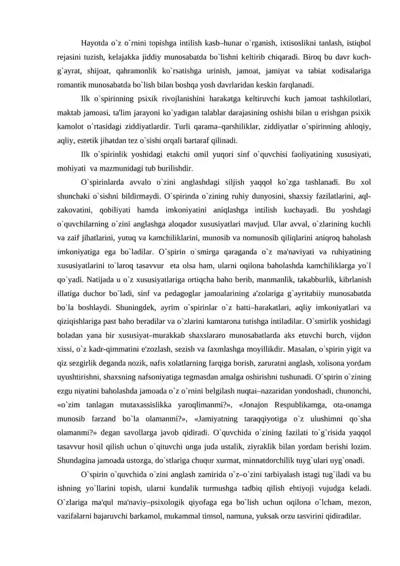 O`spirinlik davrining psixologik xususiyatlari 2