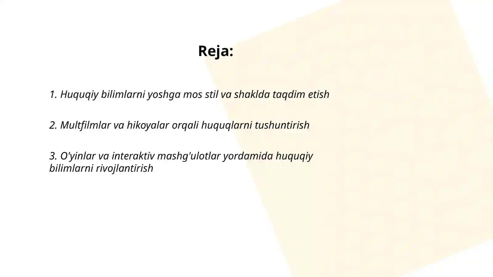 Bolalarga kichik yoshdan huquqlarini órgatish usullari 2
