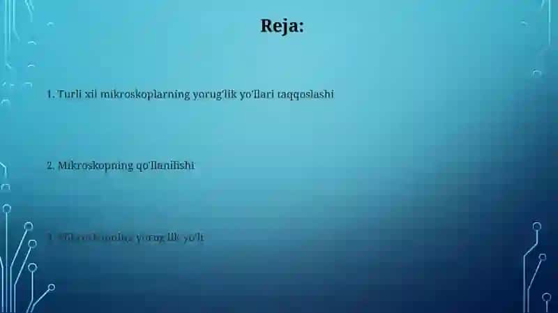 Mikroskopda nurlarning yòli, qòllanilishi 2