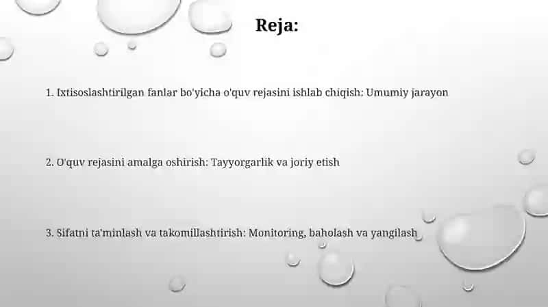 Oliy ta'limda mutaxassislik fanlari boʻyicha oʻquv dasturlarini ishlab chiqish tatbiq etish tartibi 2