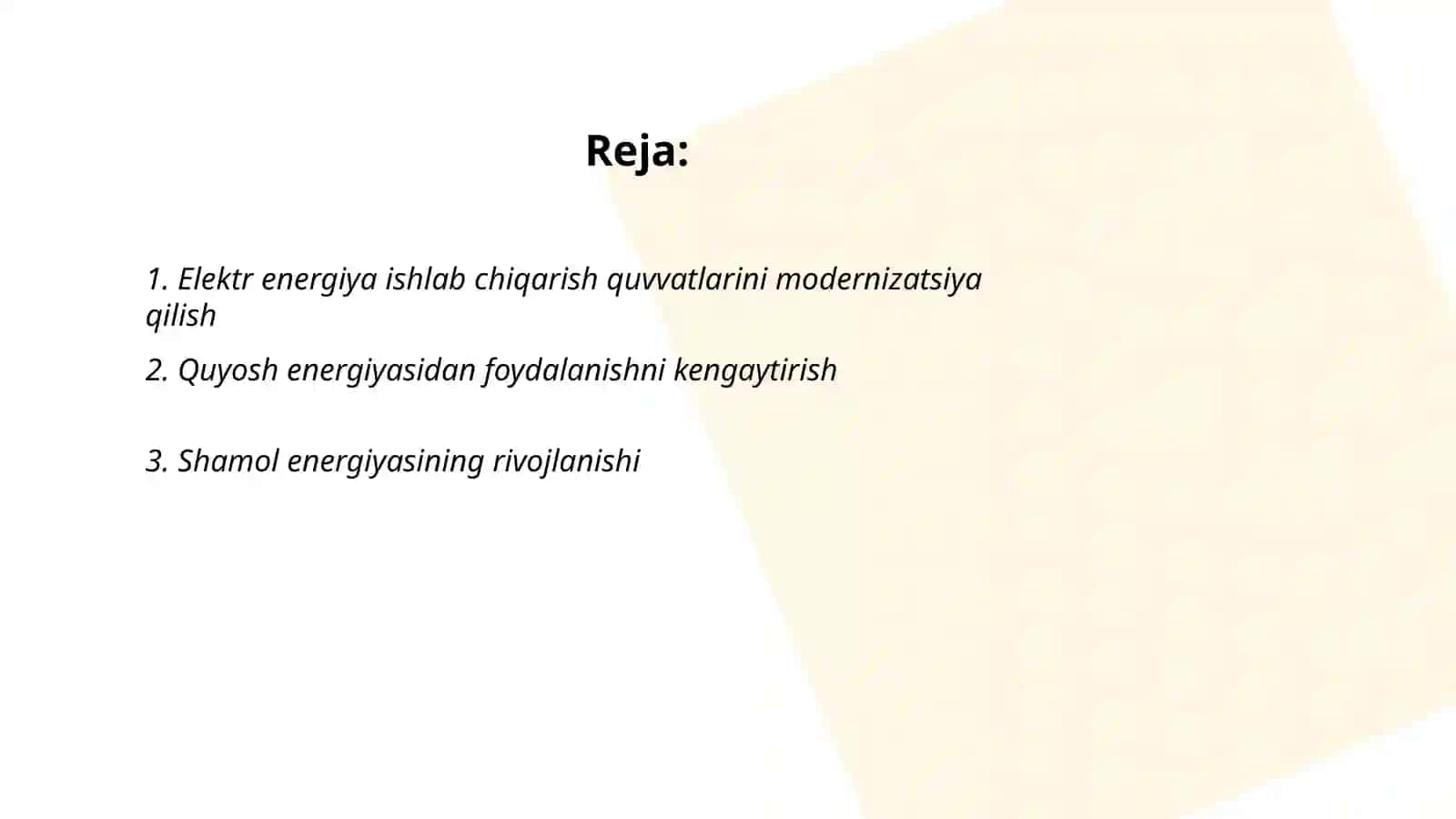 O‘zbekiston elektr energetika sohasining rivojlanish istiqbollari 2