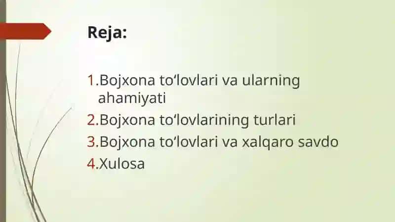 Bojxona toʻlovlari va ularning turlari taqdimot 2