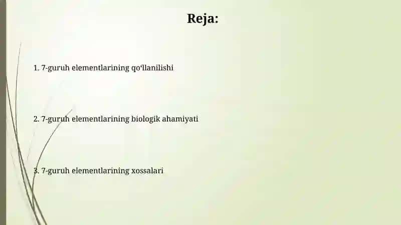 7 a guruh elementlari 2
