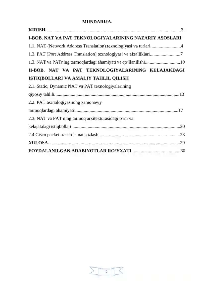 NAT VA PAT TEKNOLOGIYALARINING NAZARIY ASOSLARI 2