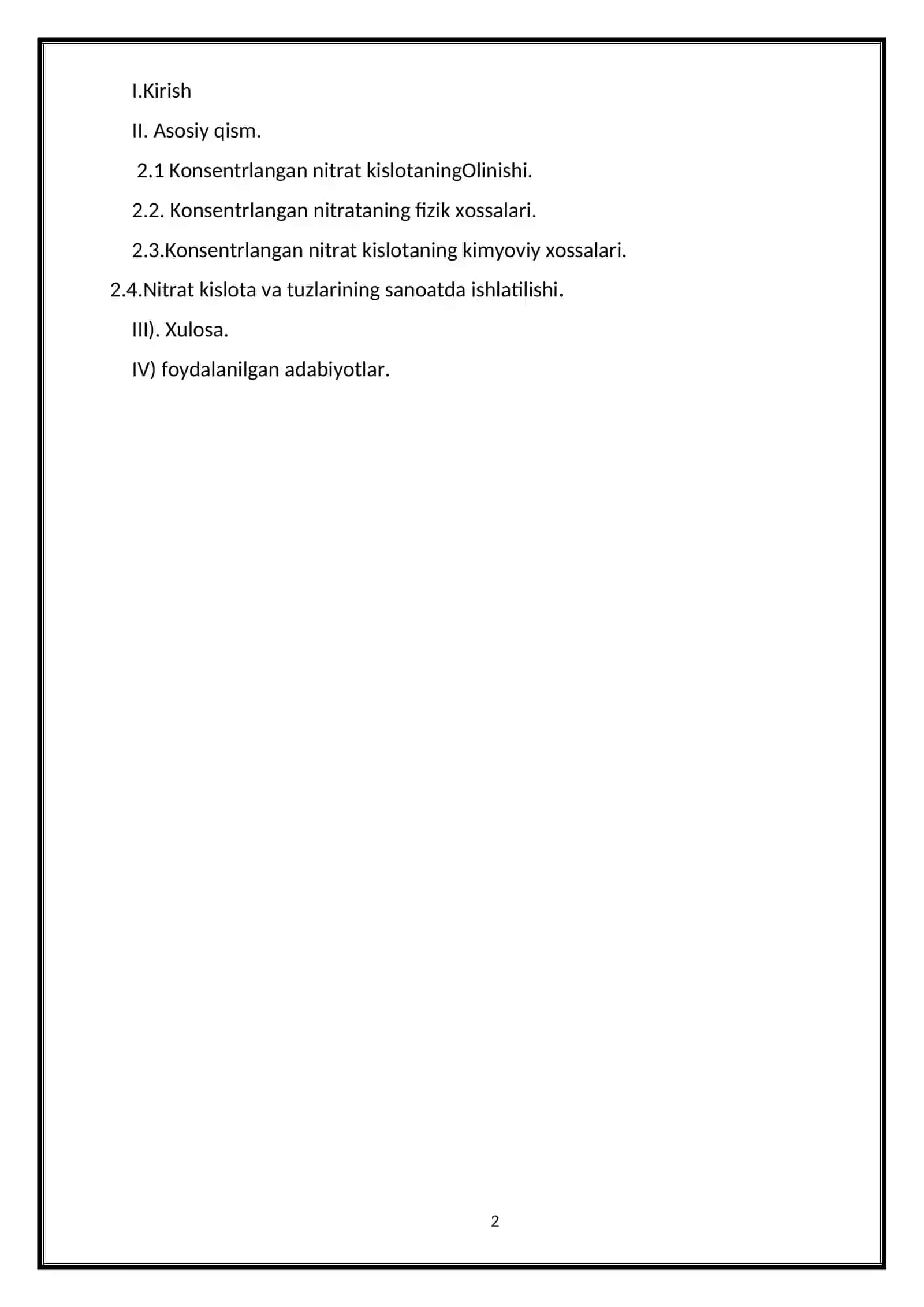 Konsentrlangan nitrat kislotaning olinishi 2