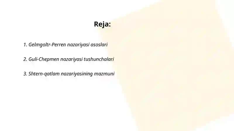 Gelmgoltr-Perren, Guli Chepmen va Shtern nazariyasi 2
