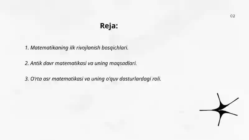 Matematikaning fan va o'quv predmeti sifatidagi taraqqiyot bosqichlari 2