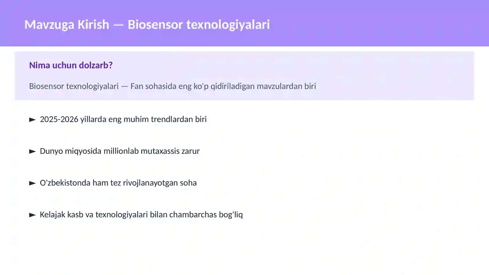 Biosensor texnologiyalari 2