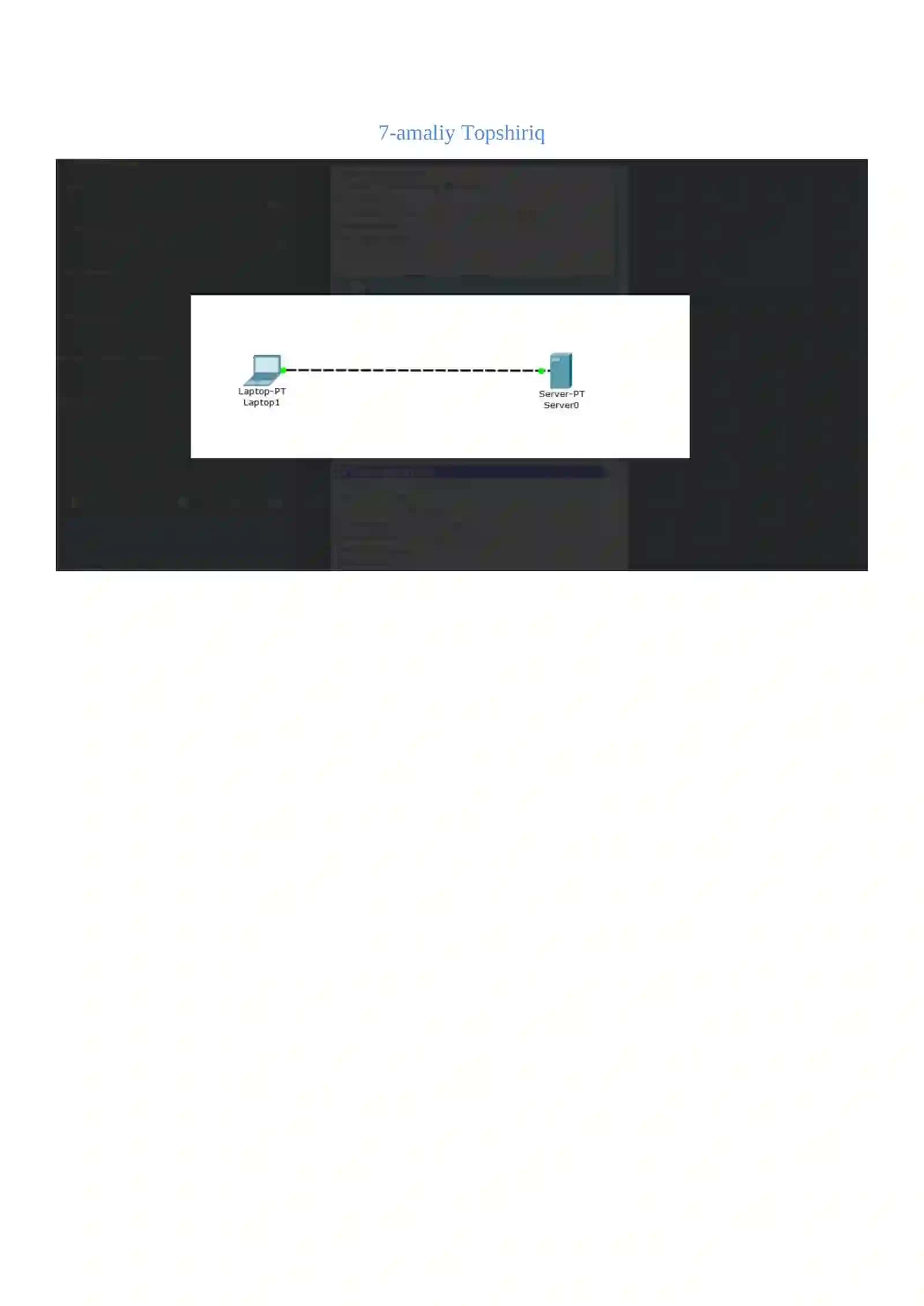 Cisco Packet Tracer muhitida pochta, veb va fayl xizmatlarini tashkil etish hamda foyfdalanuvchi sa 2