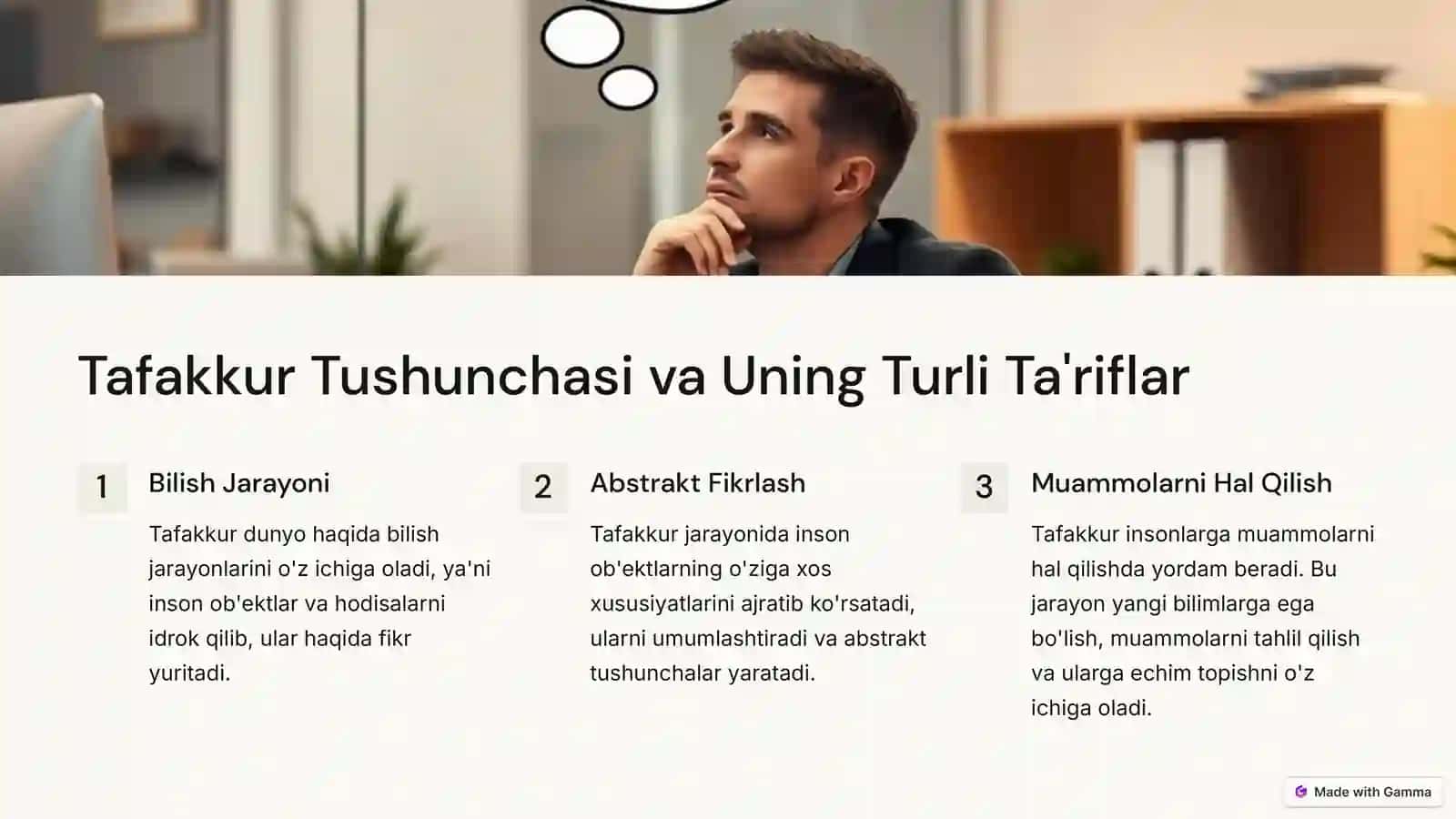 Umumiy Psixologiyadan Tafakkur Borasidagi Psixologik Nazariyalar 2