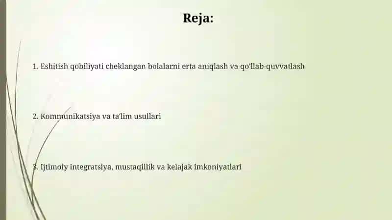 Eshitishida nuqsoni boʻlgan bolalarga taʼlim tarbiya berish 2