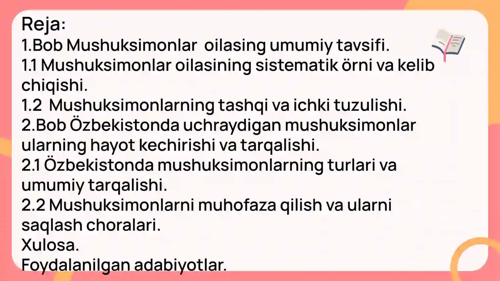 Mushuksimonlar va ularning hayot kechirishi 2