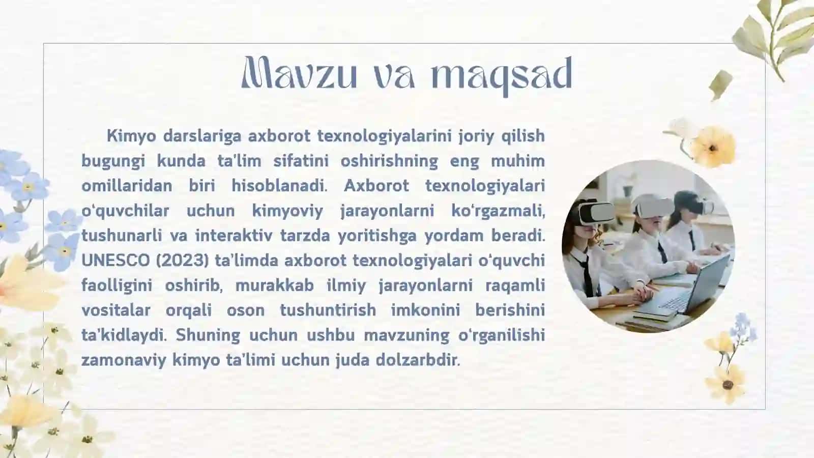 Kimyo o'qitishda AKTdan foydalanish metodikasi 2